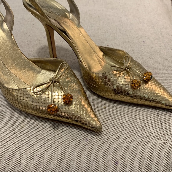 Kate Spade Gold Sling Back Heel - Picture 3 of 7